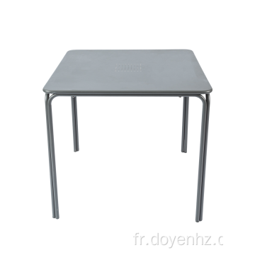 Table dépliable carrée en métal de 80 cm avec plateau à motifs